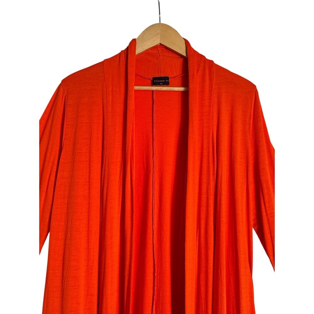 Hanger 55 Orange Open Front Cardigan XL Draped Lightweight Stretch Duster - Picture 4 of 7
